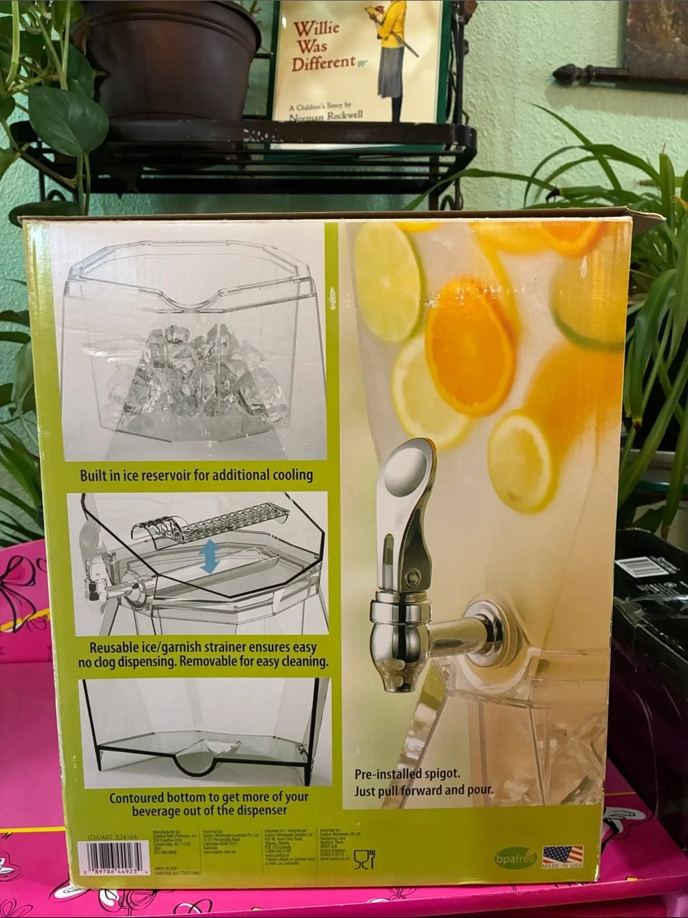 Clear Acrylic Beverage Dispenser - Clear, 3.5 gal